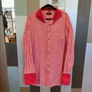SPARKS Red Striped Men's Dress Shirt
